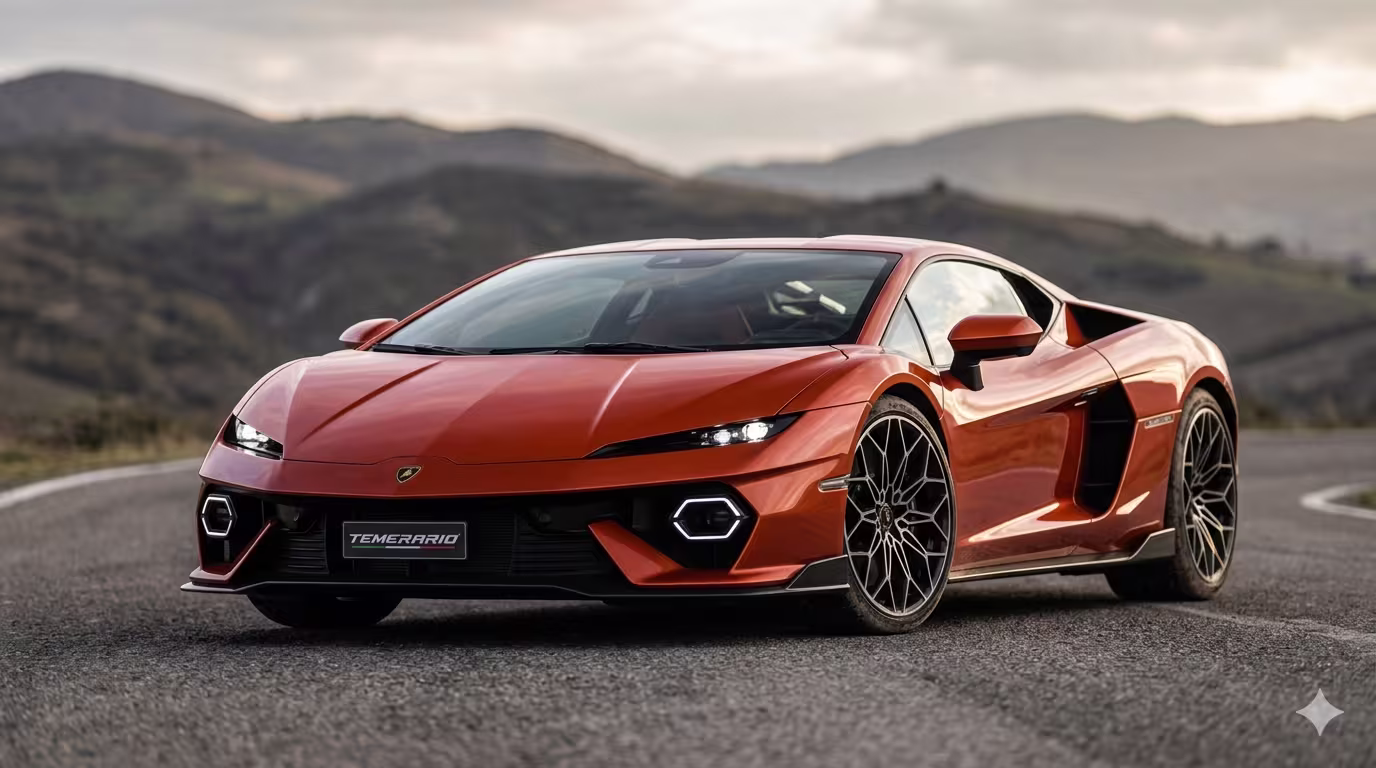 Lamborghini Temerario em vista dianteira