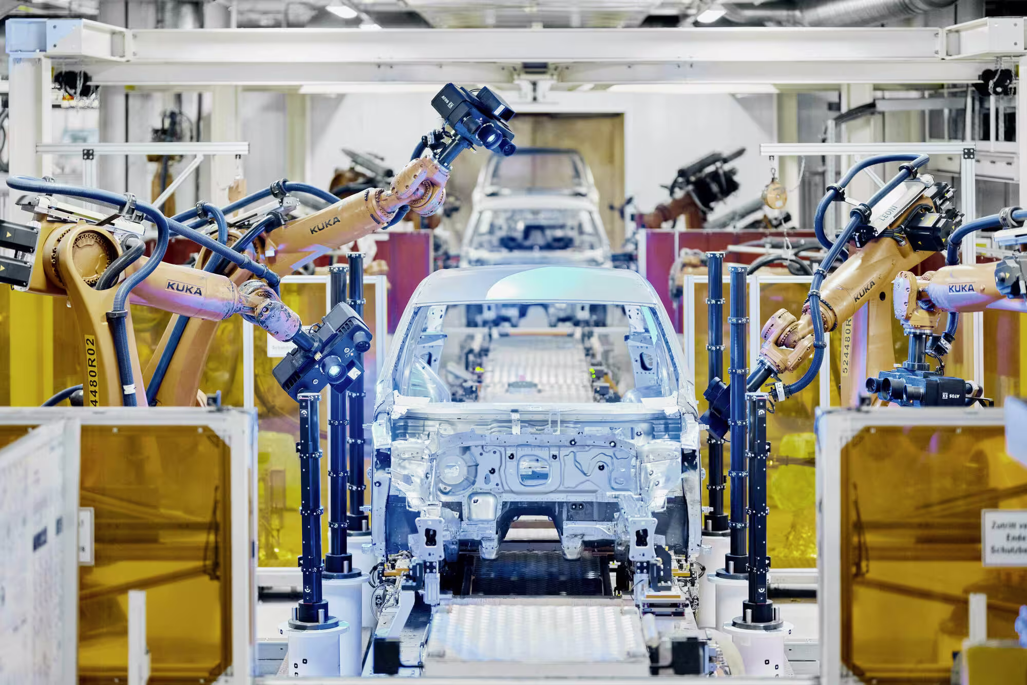 Vista da fábrica da Volkswagen em Wolfsburg