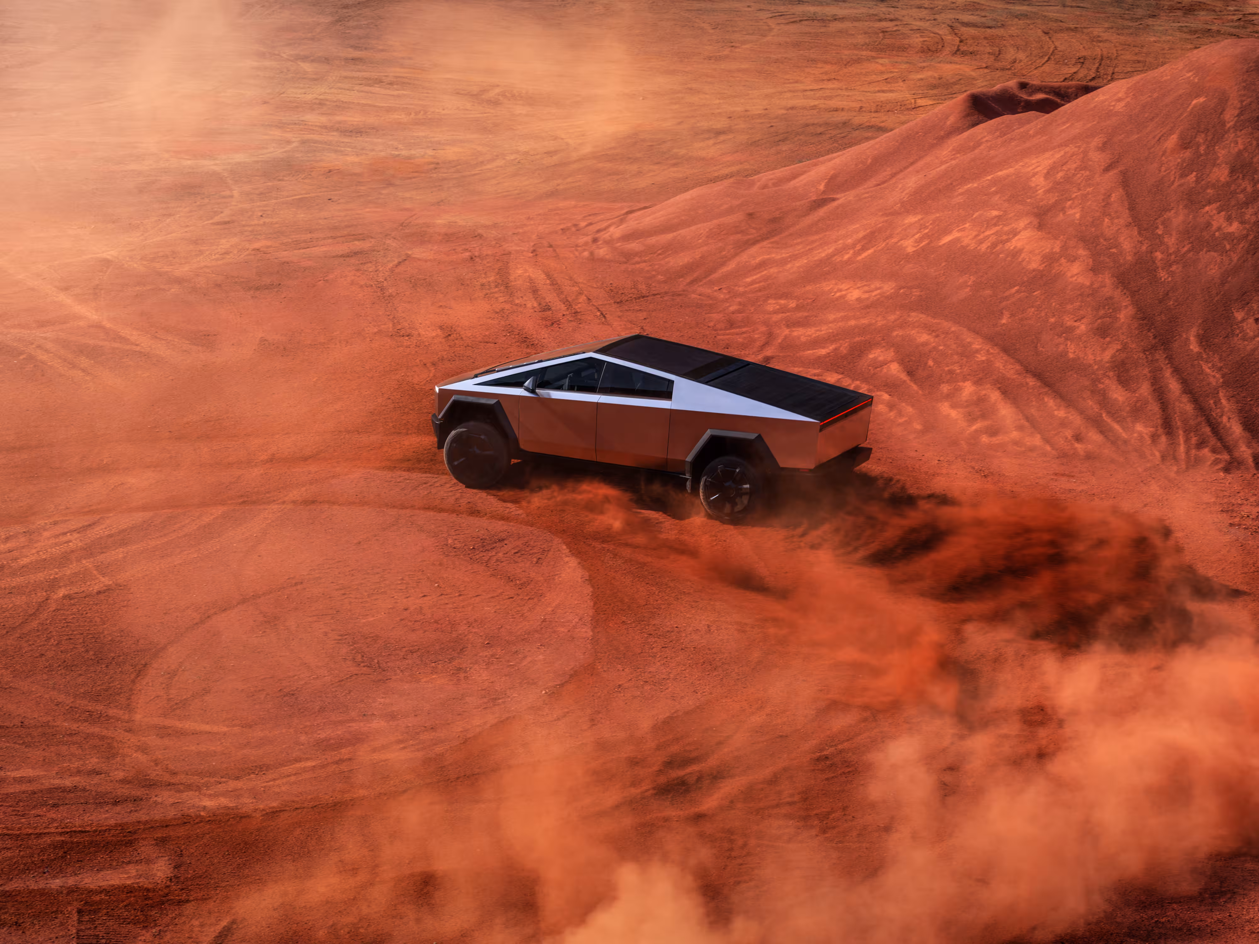 Tesla Cybertruck visto de lado
