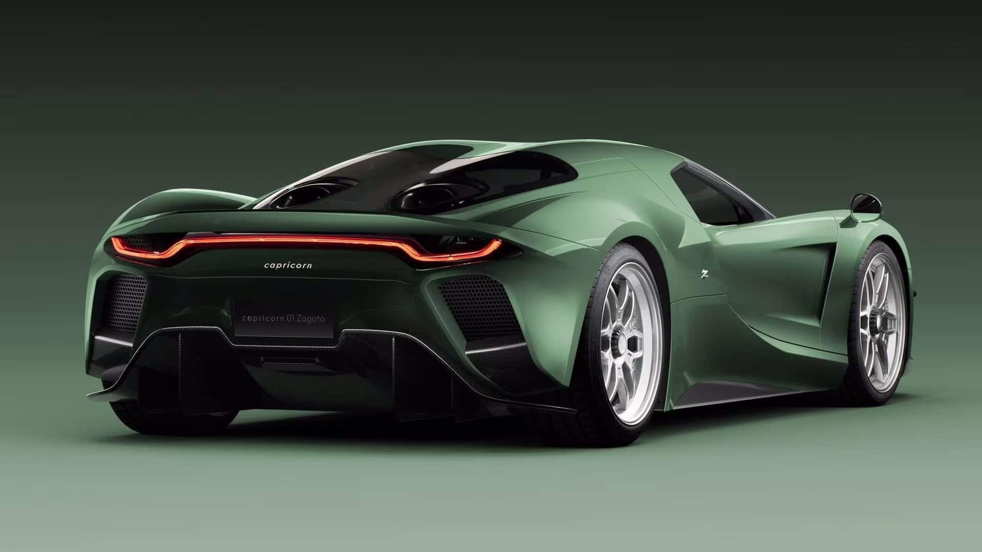 Traseira do Capricorn 01 Zagato com design aerodinâmico