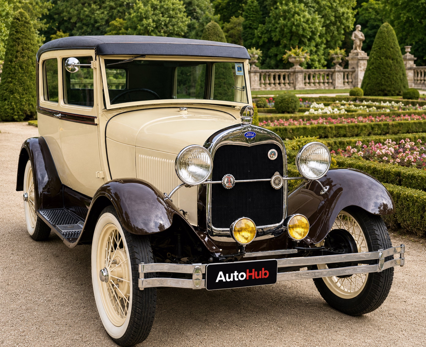 Ford Model A Tudor Sedan 1928 em vista dianteira