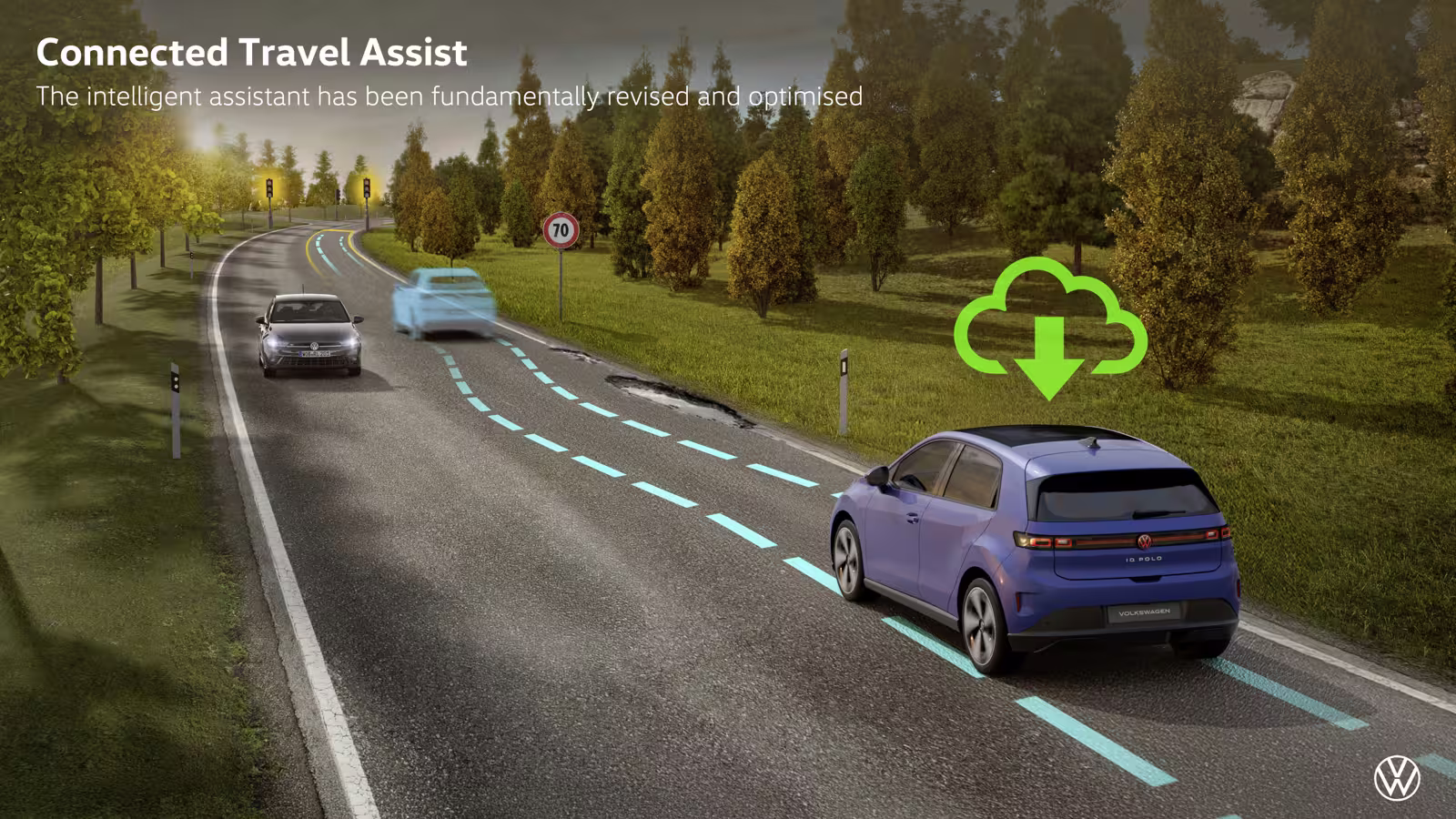 Volkswagen ID. Polo com gráfico oficial do Connected Travel Assist