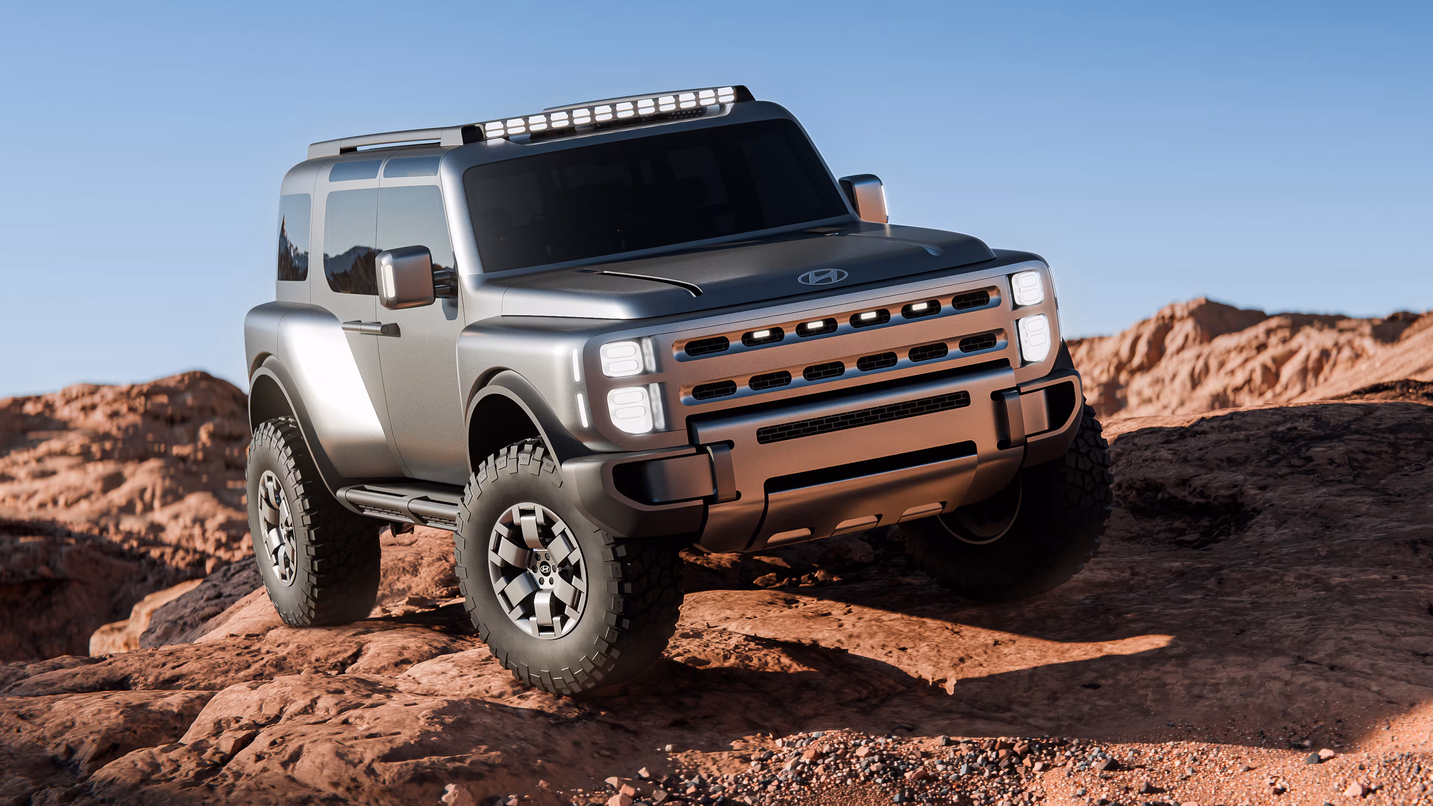 Hyundai Boulder Concept em imagem frontal oficial