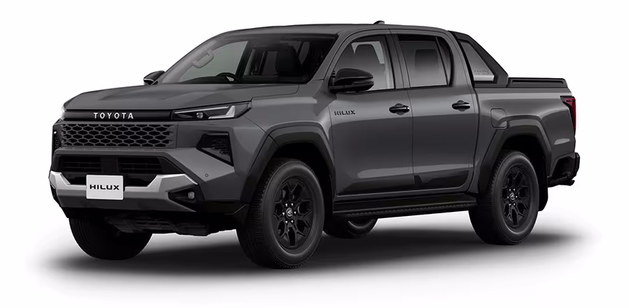 Nova Toyota Hilux 2027 cinza em vista externa
