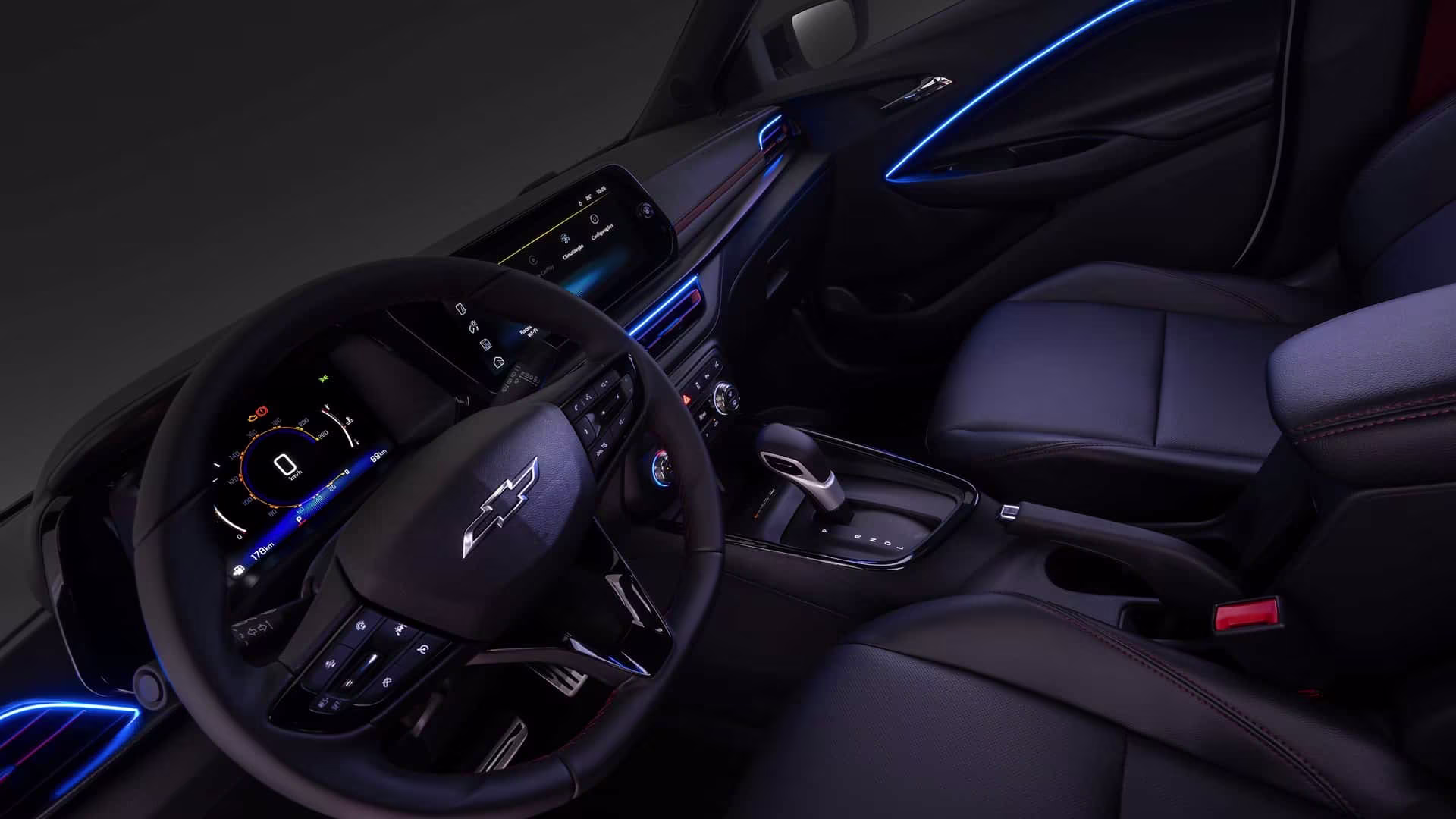 Interior do Chevrolet Sonic 2027 com cockpit digital