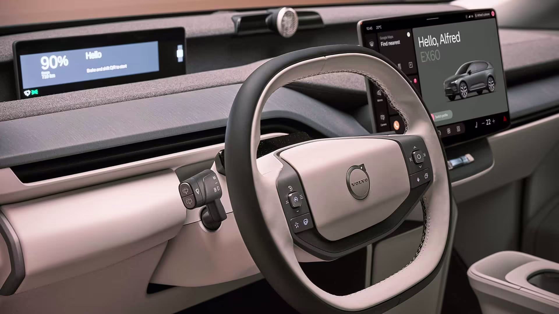 Volvo EX60 interior e painel