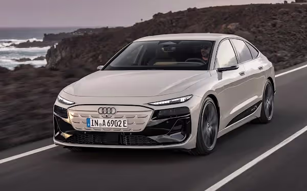 Audi A6 Avant e-tron rodando em estrada