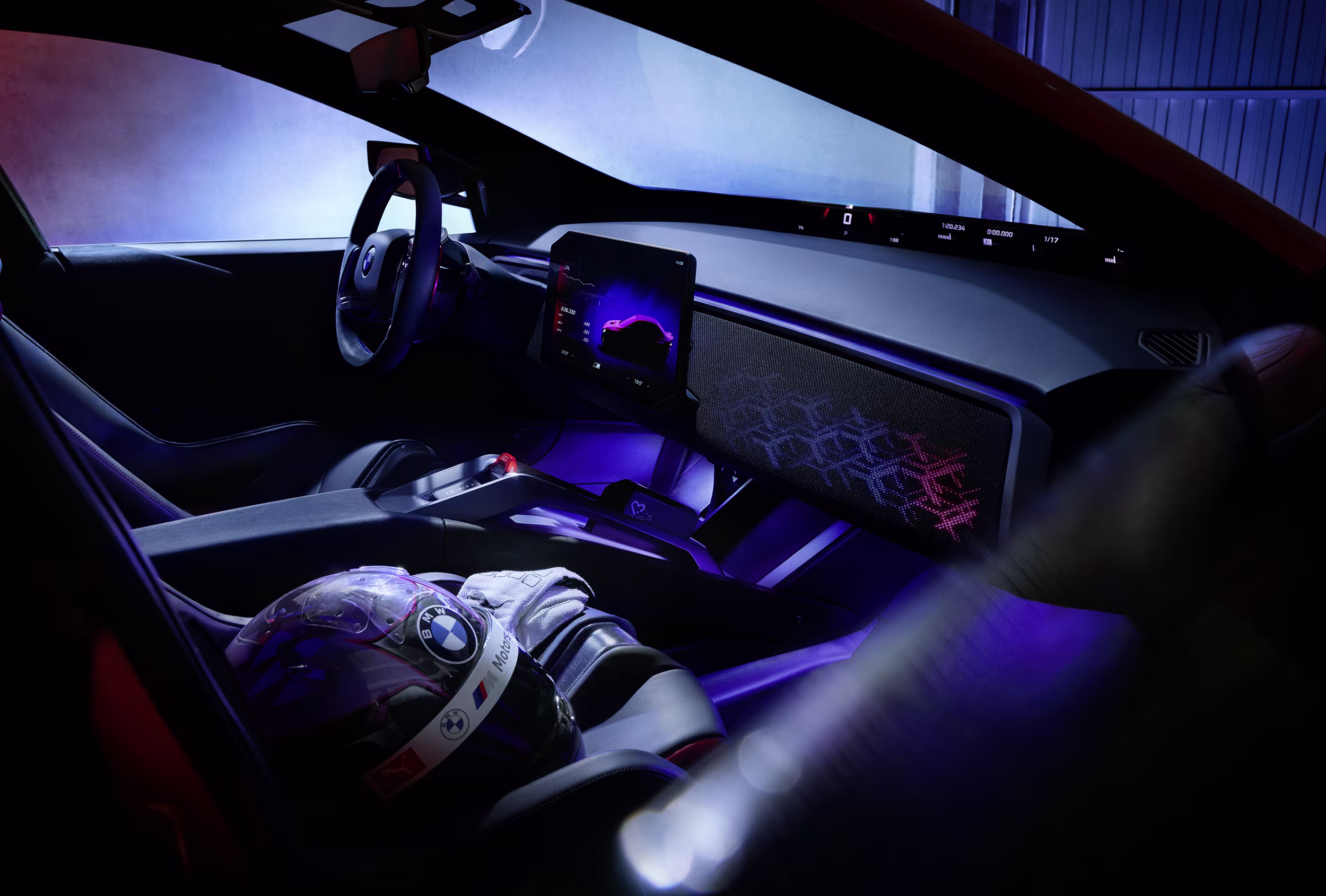 Interior do BMW M Concept Neue Klasse com cockpit focado no motorista