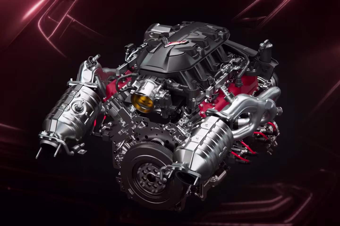 Motor Chevrolet LS6 V8 do Corvette 2027 em imagem oficial