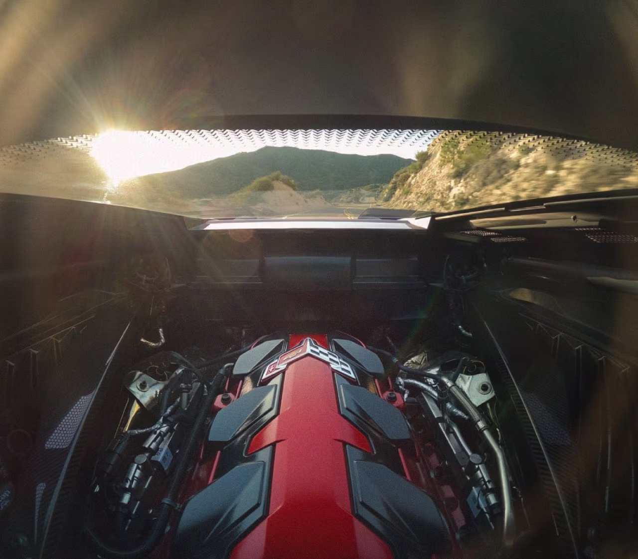 Vista traseira do Corvette 2027 associado ao motor LS6