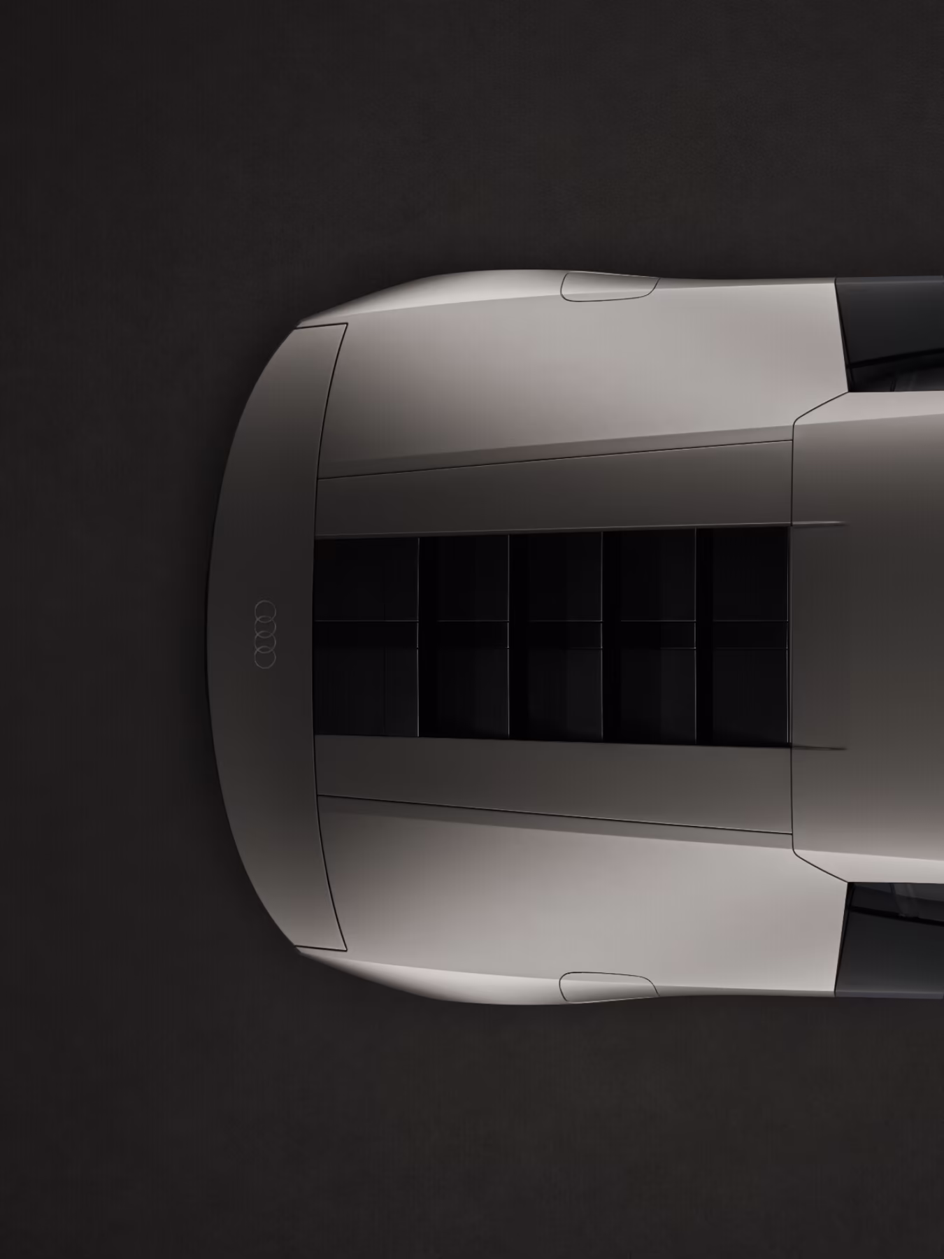 Audi Nuvolari em vista superior focada na dianteira e nas grades ventiladas