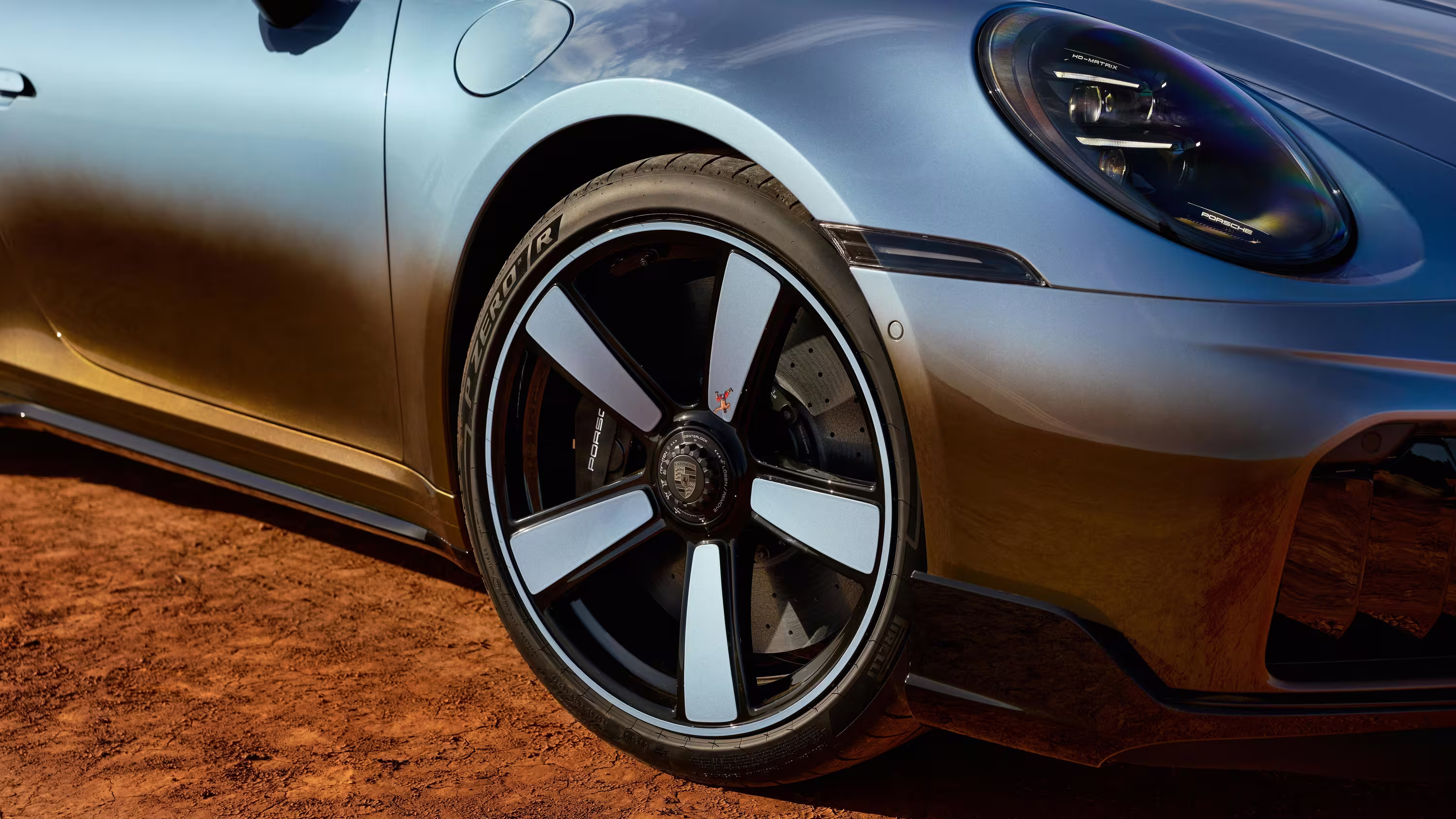 Roda dianteira do Porsche 911 Turbo S Land Down Under